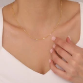 925 Ayar Gümüş Baskılı Gurmet Zincir Kolye thumbnail 2