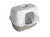 Stefanplast Tres Chic Karbon Filtreli Kapalı Kedi Tuvaleti Beyaz/Bej 56x54.5x39 Cm - 1