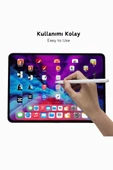 iPad Air 11 2024 Uyumlu Yapışarak Manyetik Şarj Olabilen Avuçiçi ve Eğim Özellikli Tablet Kalemi - 6