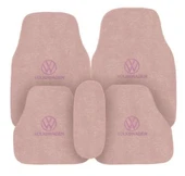 Volkswagen Uyumlu Nakış Işlemeli Şeker Pembe Araç Oto Halı Paspas - 1