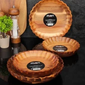 Mien Dayanıklı Akasya Tırtık Kenarlı 25 cm Kase -7b127 - 3