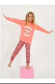 Kız Çocuk Uzun Kollu %100 Pamuklu Pijama Takımı 10/15 Yaş - 3