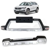 Skoda Kodiaq Uyumlu 2017- Ön Arka Tampon Koruyucu Koruma Difüzör - 1