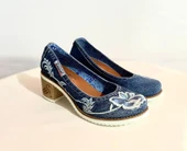 Kadın Özel Tasarım Kot Jeans Günlük Ayakkabı - 1