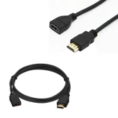 Erkek Di̇şi̇ Gold Uçlu 25 Cm Uzatma Hdmi Kablo (Mi̇ni̇ Hd Rec. İçi̇n) - 1