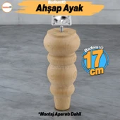 Ahşap 17 cm Ahşap Ayak Bağlantı Aparatlı Mobilya Koltuk Kanepe Sehpa Masa Ayağı Ayakları M8 Civatalı - 1