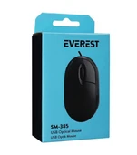 Everest SM-385 K 1.9M Bakır Kablolu USB Siyah 1200dpi Optik Mouse thumbnail 2
