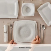 Karaca Fine Pearl Helen 58 Parça 12 Kişilik Kare Yemek Takımı thumbnail 2