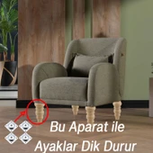 4 ADET Ahşap 17 cm Bağlantı Aparat Mobilya Koltuk Kanepe Berjer Ayağı Yükseltici Ayakları M8 Civata - 2