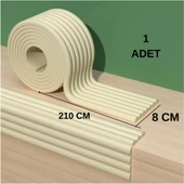 Renkli Duvarlar 8cmx210cm 1 Adet Yapışkanlı Meva Krem Lambiri model Çıta Süpürgelik Tablo Tavan Koruyucu Kenar Çıta thumbnail 2