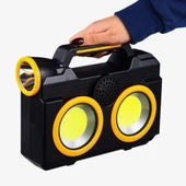 Solar Şarjlı, Bluetooth Hoparlörlü Uzatılabilir El Feneri ve Aydınlatma - 7