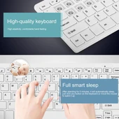 Huawei Matepad T10S 10.1" Uyumlu Kablosuz Wireless Pilli Klavye Mouse Seti - Beyaz - 3
