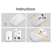 General Mobile E-Tab 10 10.1" Uyumlu Kablosuz Wireless Pilli Klavye Mouse Seti - Beyaz - 6