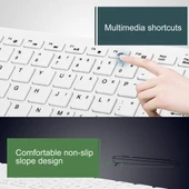 General Mobile E-Tab 10 10.1" Uyumlu Kablosuz Wireless Pilli Klavye Mouse Seti - Beyaz - 7