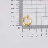 Twin Kumlu Halka Altın Küpe 22 Ayar Orta Boy thumbnail 5