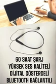 Kablolu Boyun Askılı Dijital Göstergeli Bluetooth Kulaklığı 60 Saat - 4