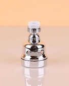 3 Fonksiyonlu Mutfak Lavabo Başlığı 360 Derece Döner Musluk Ucu Tasarruflu Krom - 2