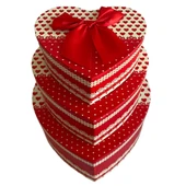 Hediye Kutusu Karton 3 lü Kırmızı Beyaz Kurdeleli - Mavi Su Dünyası - 2