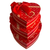 Hediye Kutusu Karton 3 lü Kırmızı Kalpli Renk - Mavi Su Dünyası - 2