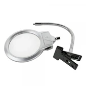 2.5x130 Mm 5x24 Mm Led Aydınlatmalı Büyüteç,masa Üstü Metal Hortum Mandallımg15124c - 6