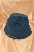 Şapka Bucket Şapka Balıkçı Kova Şapka Unisex Yuvarlak Şapka Mavi - 4