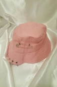 Şapka Bucket Şapka Balıkçı Kova Şapka Unisex Yuvarlak Şapka Açık Lila Zincir Piercing Li - 5