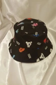 Şapka Bucket Şapka Balıkçı Kova Şapka Unisex Yuvarlak Şapka Figürlü - 4