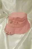 Şapka Bucket Şapka Balıkçı Kova Şapka Unisex Yuvarlak Şapka Açık Lila Zincir Piercing Li - 1