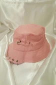 Şapka Bucket Şapka Balıkçı Kova Şapka Unisex Yuvarlak Şapka Açık Lila Zincir Piercing Li - 4