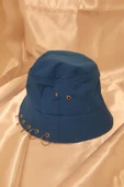 Şapka Bucket Şapka Balıkçı Kova Şapka Unisex Yuvarlak Şapka Mavi - 2