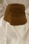 Şapka Bucket Şapka Balıkçı Kova Şapka Unisex Yuvarlak Şapka Kahve Kadife - 4