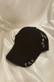 Şapka Kasket Şapka Spor Şapka Unisex Siyah Zincir Piercing Li - 3