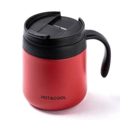 PABLO KIRMIZI PASLANMAZ ÇELİK TUTACAKLI TERMOS BARDAK 350ML thumbnail 2