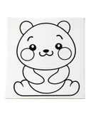 Hayal Sepeti SEVİMLİ PANDA Resimli Tuval 20 X 20 6lı boya, fırça Boyama seti - 2