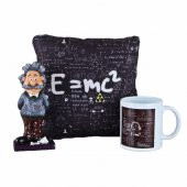 Einstein Biblo Puf Yastık Einstein Kupa Hediye Seti - 1