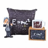 Einstein Biblo Puf Yastık Einstein Kutulu Kupa Hediye Seti - 1
