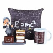 Einstein Puf Yastık Kupa Einstein Kalemlik Hediye Seti - 1