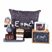 Einstein Kalemlik Puf Yastık Einstein Kutulu Kupa Hediye Seti - 1