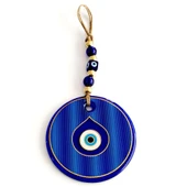 Gold Yaldızlı Damla Göz Şekilli Cam Nazar Boncuğu Duvar Süsü thumbnail 3