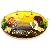 Keyifli Kadınlar El Yapımı Welcome Yazılı Kapı Süsü - 1