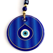 Gold Yaldızlı Damla Göz Şekilli Cam Nazar Boncuğu Duvar Süsü thumbnail 2