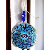 Prizma Desen Nazar Boncuklu Gözlü Duvar Süsü Cam Duvar Dekoru thumbnail 2