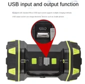 F-262 Yeni Güçlü Çift Taraflı Taşınabilir Spot Ve Işıldak Usb Powerbank Şarjlı Fener thumbnail 3