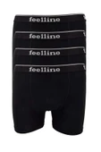 4 adet Feelline Siyah Pamuklu Doğal Likralı Erkek Boxer - 1