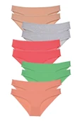 10 adet Süper Eko Set Likralı Kadın Slip Külot Soft Renkler - 1