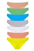 7 adet Süper Eko Set Likralı Kadın Slip Külot Çok Renkli thumbnail 1