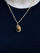 Doğal Taş Kaplangözü Doğal Taşlı Kadın Zincirli Kolye euk4kg thumbnail 1