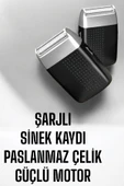 tıraş makinesi Sinek Kaydı Paslanmaz Çelik Taşınabilir Şarjlı thumbnail 6