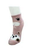 3 Çift Sevimli Hayvan Baskılı Pamuklu Kadın Bilek Çorap thumbnail 2