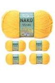 5 Adet Vizon Premium Akrilik El Örgü İpi Yünü Renk No:184 Sarı thumbnail 1